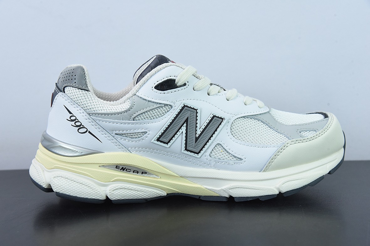 纯原 NB 复古跑鞋/米白 3M反光 新版 总统慢跑鞋 货号：M990AL3