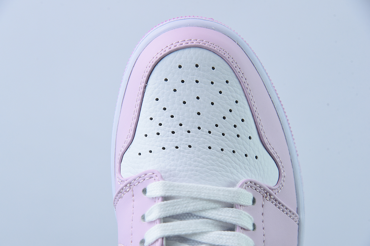 NK  Air Jordan1 Low AJ1乔丹一代低帮白粉红勾女款低帮板鞋 货号：DR0758-170