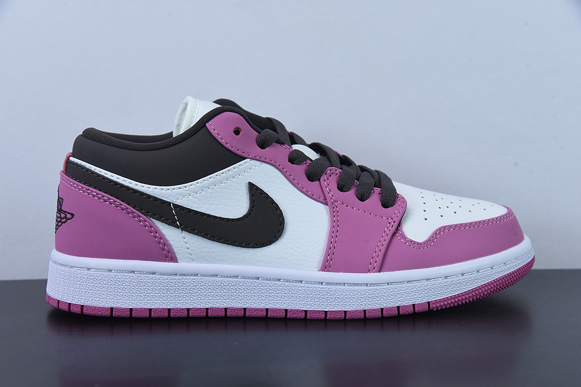 NK Air Jordan 1 Low AJ1 乔1白粉黑勾 低帮休闲板鞋  货号：DC1767-160