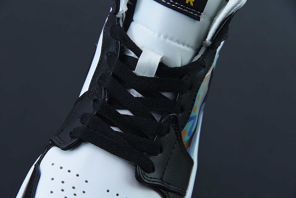 Air Jordan 1 Mid AJ1 乔1裸眼3D黑白 中邦篮球鞋 货号:DR9495-001
