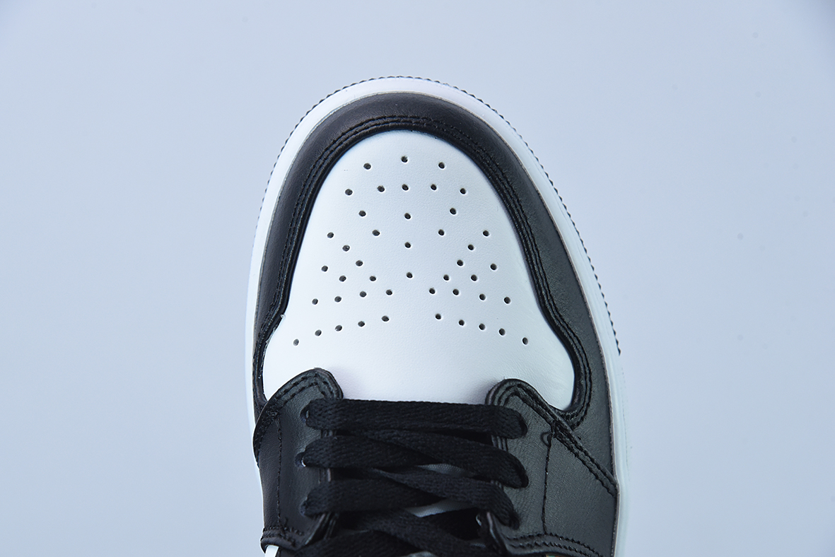 Air Jordan 1 Mid AJ1 乔1裸眼3D黑白 中邦篮球鞋 货号:DR9495-001