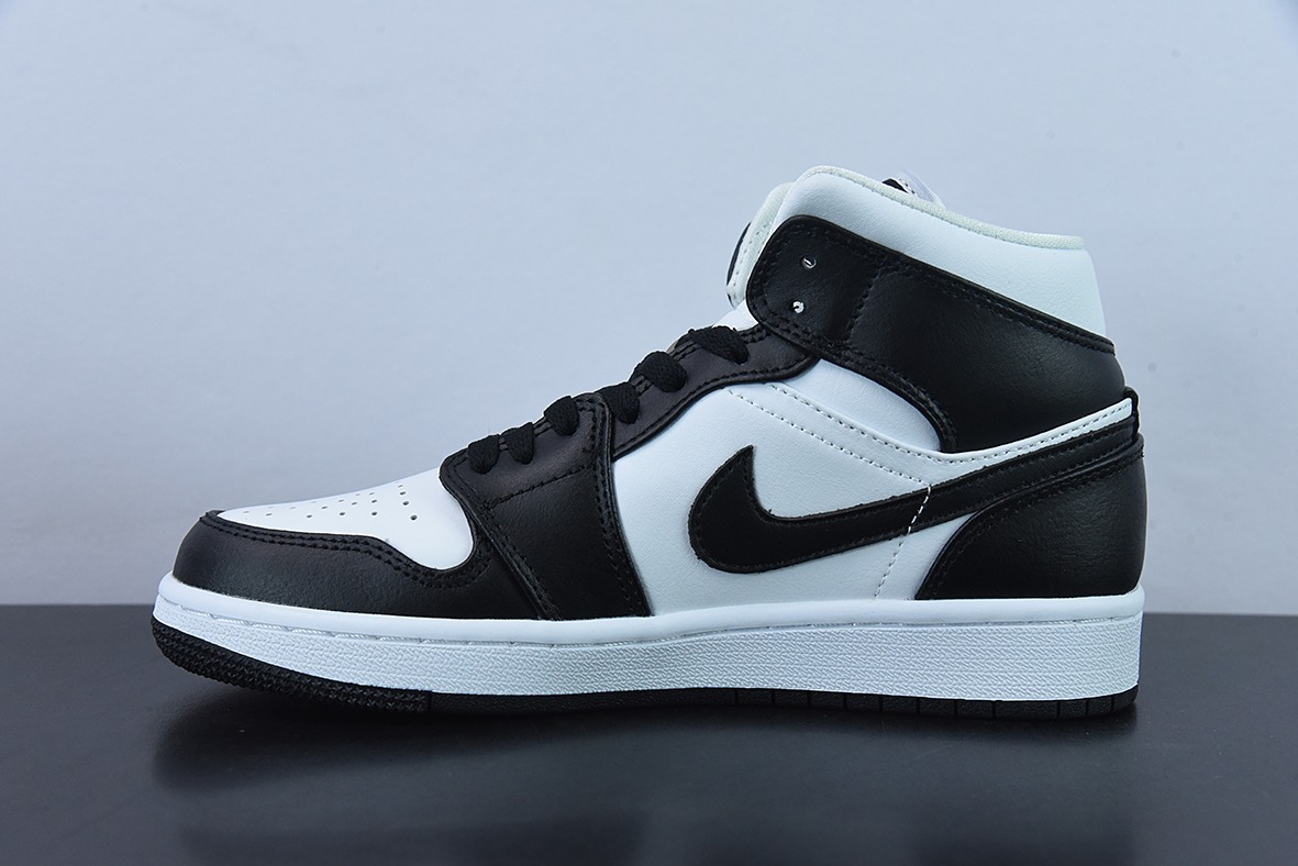 Air Jordan 1 Mid AJ1 乔1裸眼3D黑白 中邦篮球鞋 货号:DR9495-001