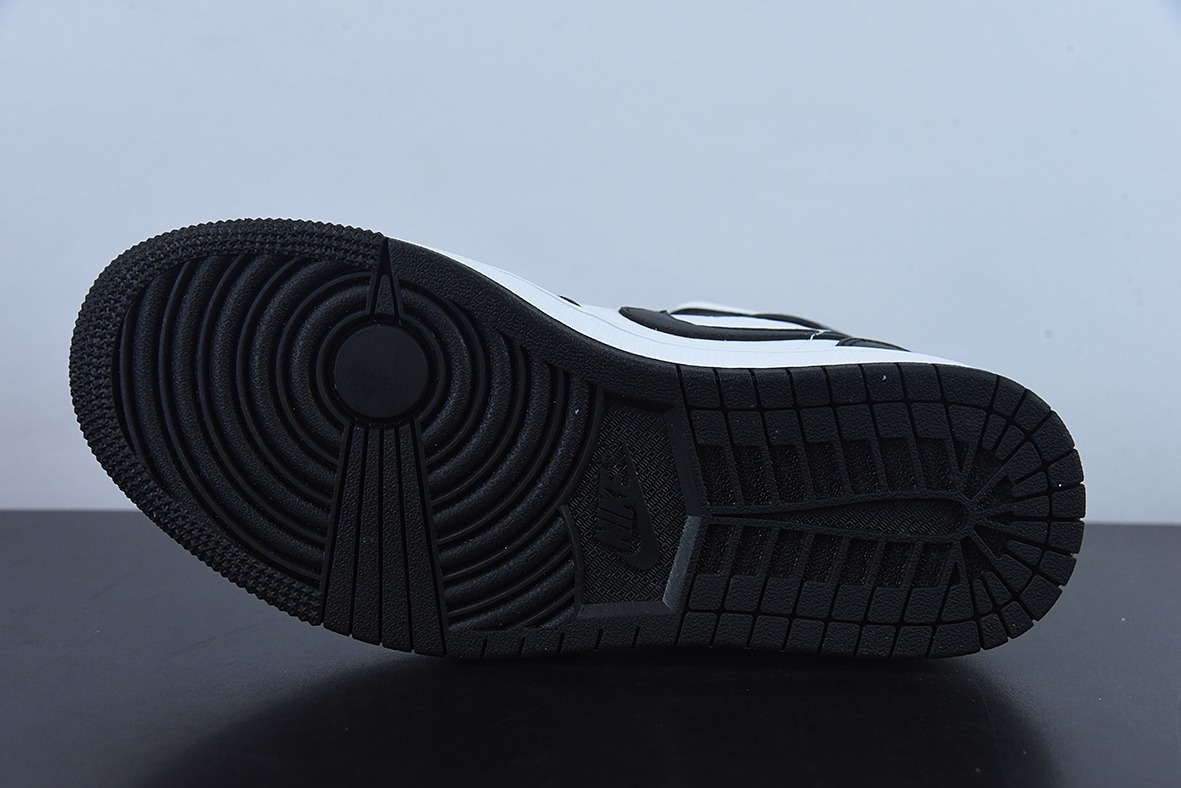 Air Jordan 1 Mid AJ1 乔1裸眼3D黑白 中邦篮球鞋 货号:DR9495-001