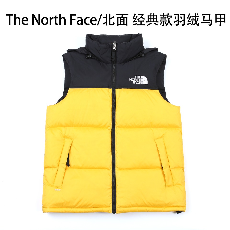 The North Face Clothing Waistcoats White Embroidery Unisex Duck Down