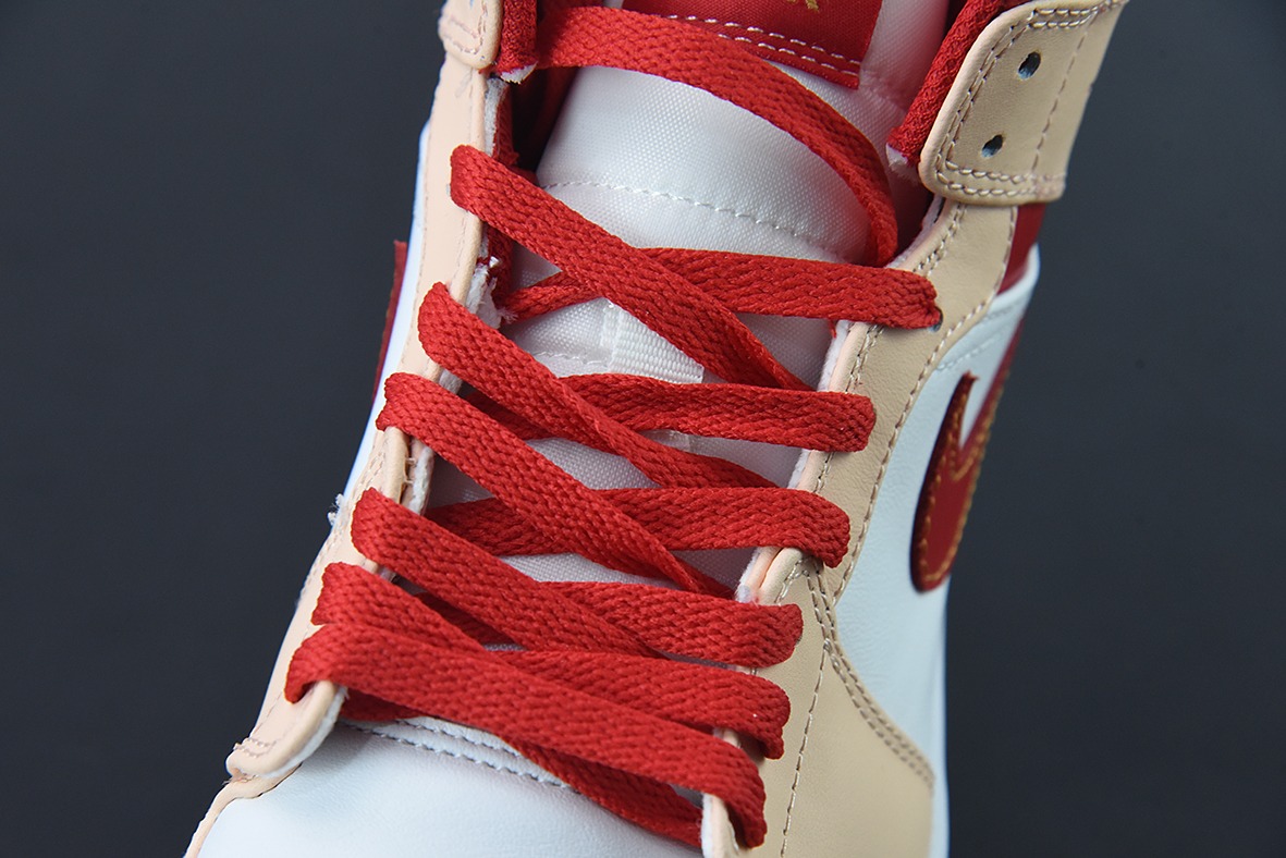 J09L3 过验版AJ1 MID 中邦 黄白色男女同款篮球鞋 货号554725-201