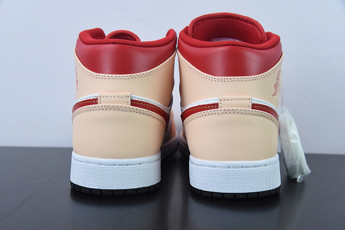 J09L3 过验版AJ1 MID 中邦 黄白色男女同款篮球鞋 货号554725-201