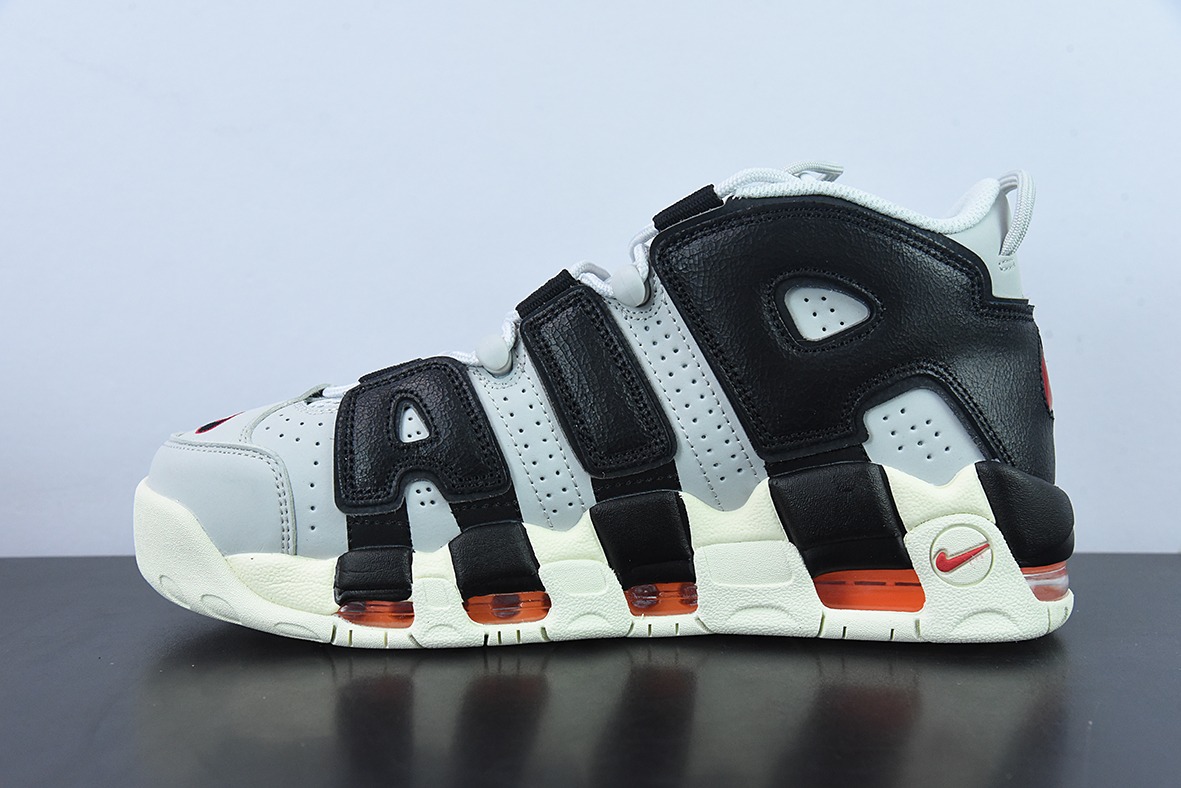 Q01W4 纯原Air More Uptempo 复古灰黑橙男女同款运动鞋官方 货号：DX3360 001