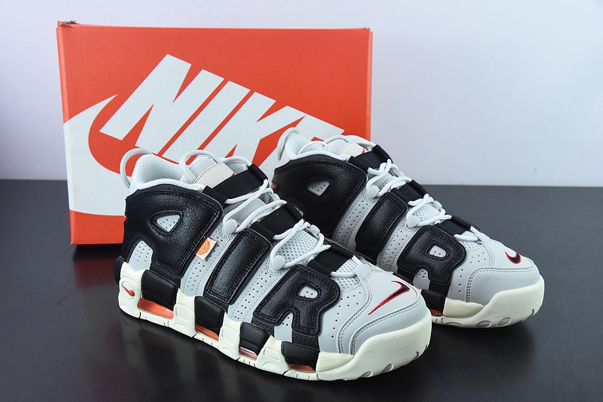 Q01W4 纯原Air More Uptempo 复古灰黑橙男女同款运动鞋官方 货号：DX3360 001