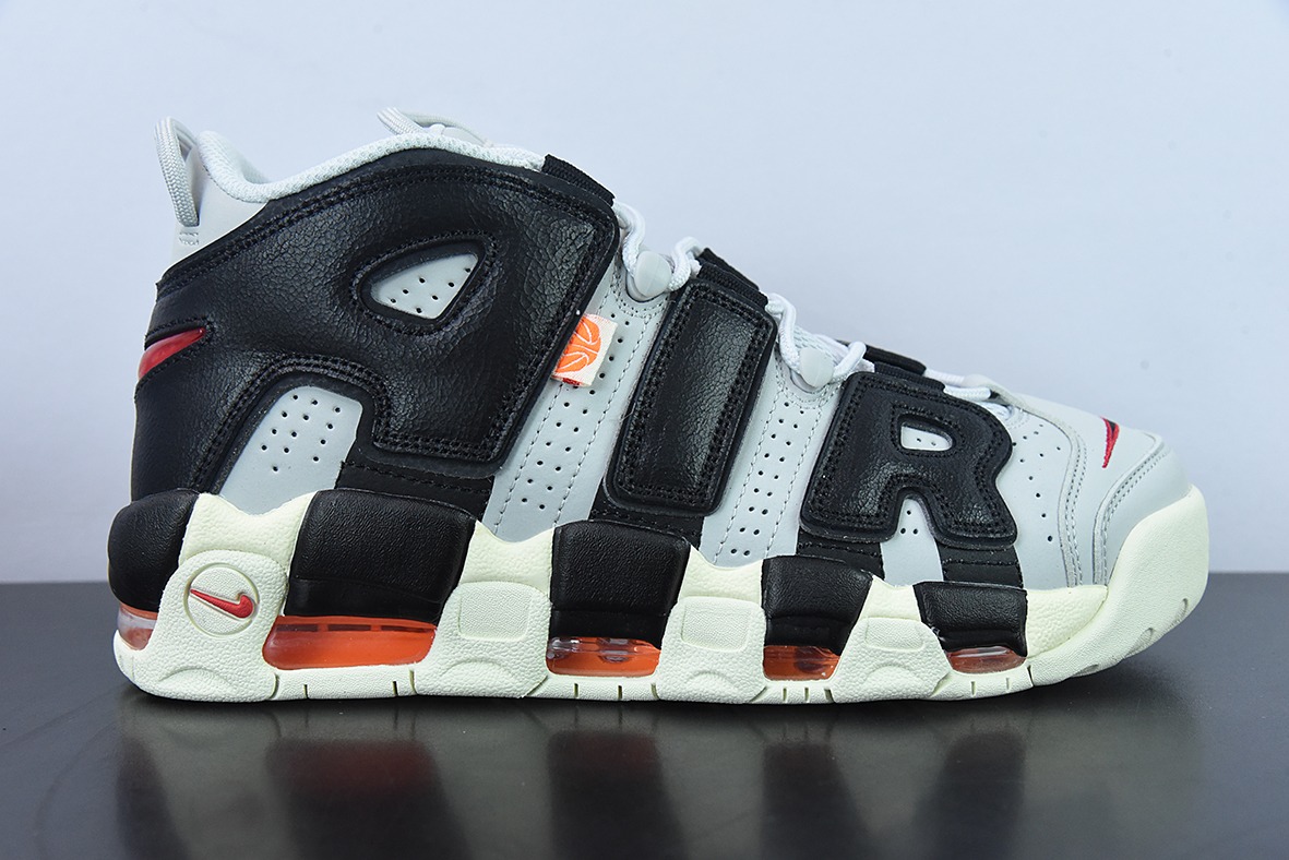 Q01W4 纯原Air More Uptempo 复古灰黑橙男女同款运动鞋官方 货号：DX3360 001