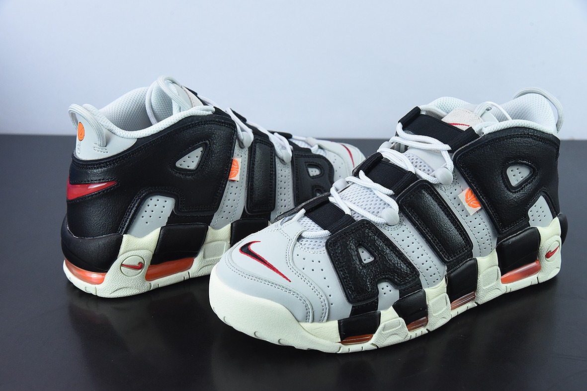 Q01W4 纯原Air More Uptempo 复古灰黑橙男女同款运动鞋官方 货号：DX3360 001