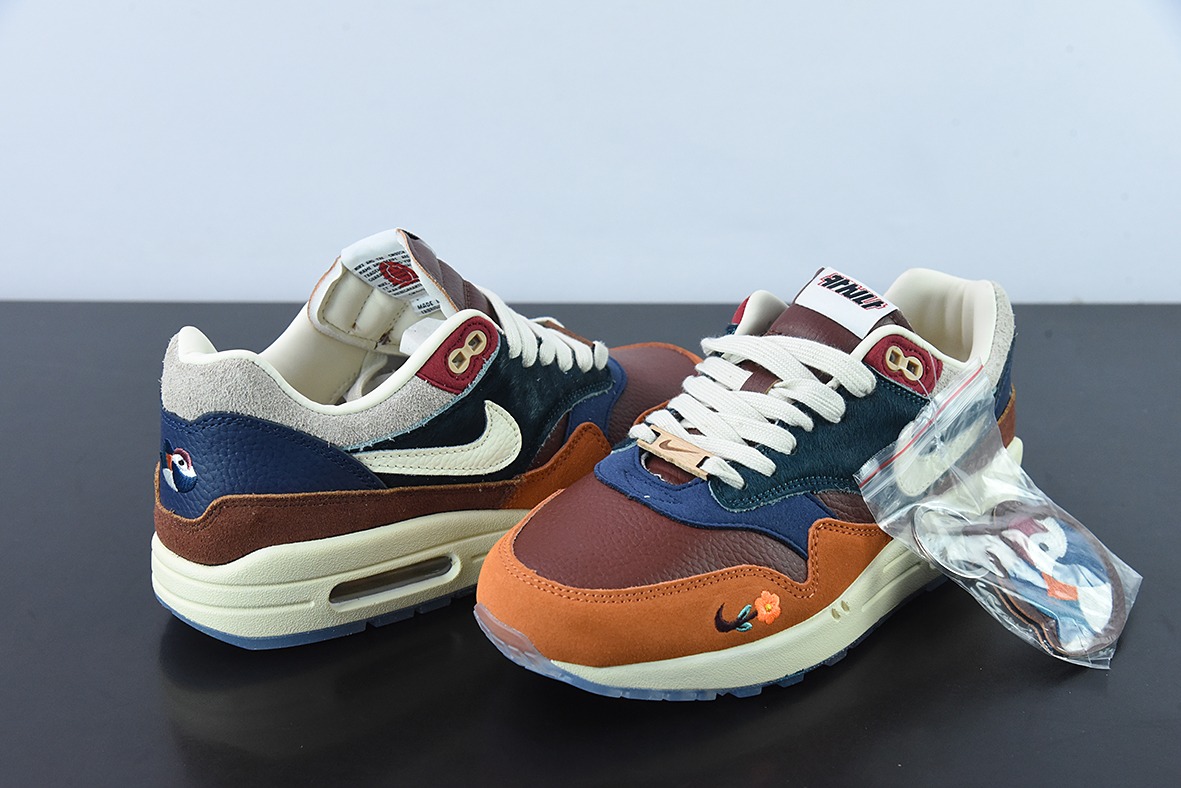 Nike Air Max 1 SP "Won-Ang" 复古休闲跑步鞋 棕蓝鸳鸯 货号：DQ8475-800