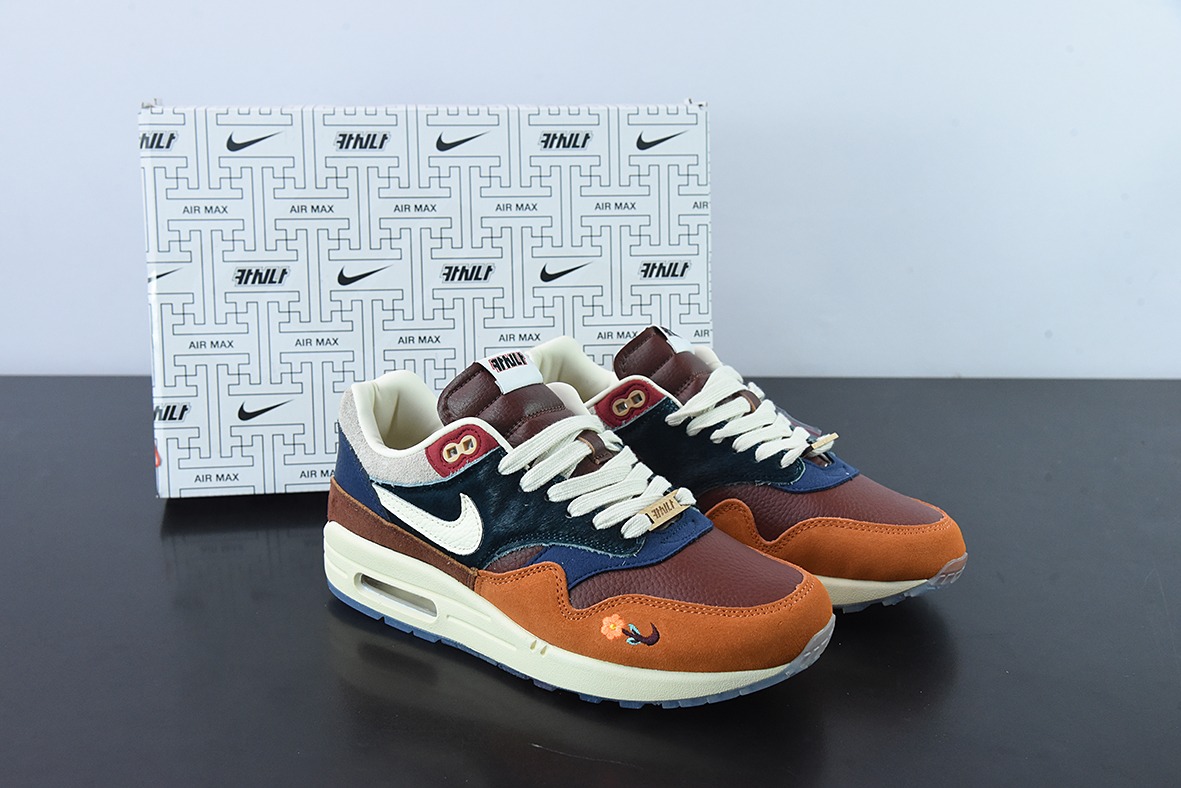 Nike Air Max 1 SP "Won-Ang" 复古休闲跑步鞋 棕蓝鸳鸯 货号：DQ8475-800