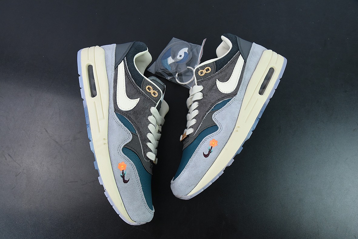 KASINA x Air Max 1"Won-Ang Grey"初代复古气垫百搭休闲运动慢跑鞋“灰蓝鸳鸯” 货号：DQ8475 001