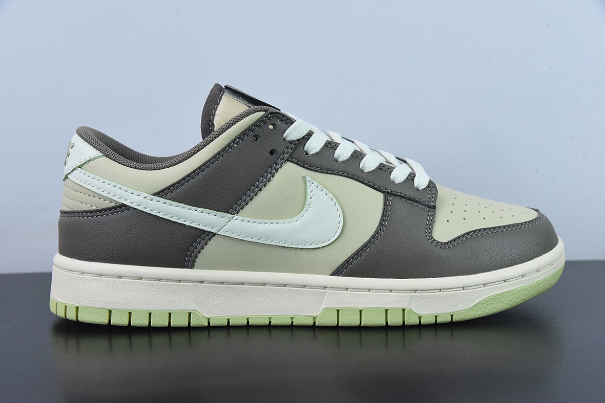 NK SB Dunk Low"Sail Olive Grey"扣篮系列低帮休闲运动滑板板鞋“皮革橄榄绿深灰米白”货号FB4960-210