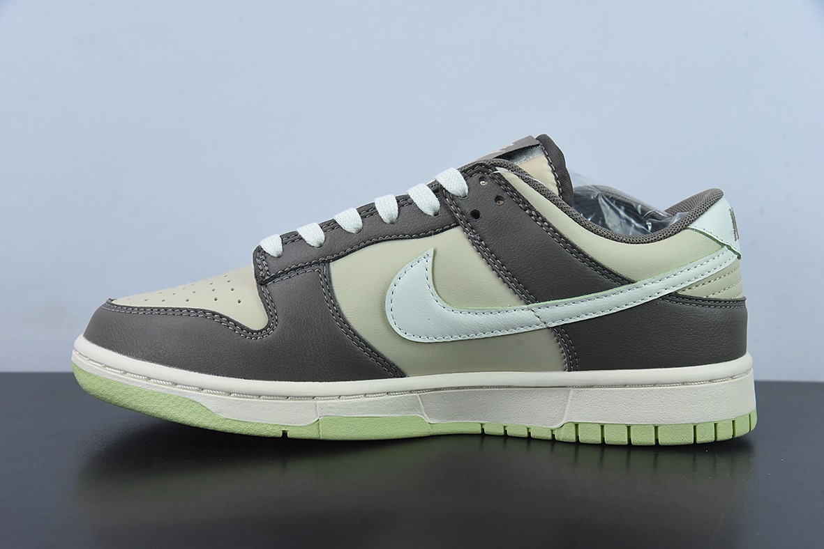 NK SB Dunk Low"Sail Olive Grey"扣篮系列低帮休闲运动滑板板鞋“皮革橄榄绿深灰米白”货号FB4960-210