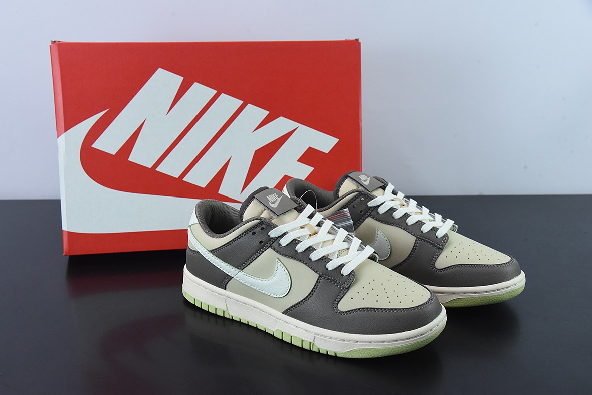 NK SB Dunk Low"Sail Olive Grey"扣篮系列低帮休闲运动滑板板鞋“皮革橄榄绿深灰米白”货号FB4960-210