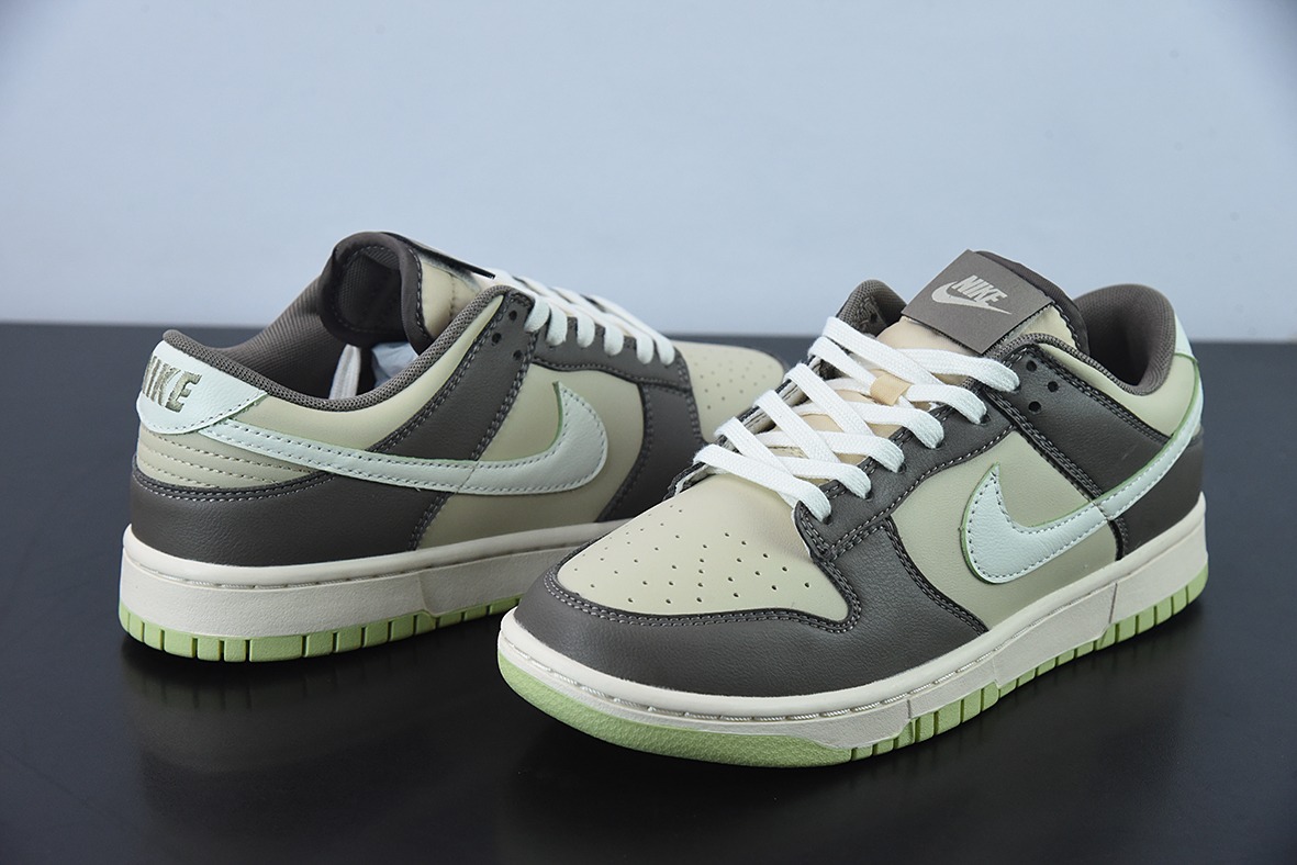 NK SB Dunk Low"Sail Olive Grey"扣篮系列低帮休闲运动滑板板鞋“皮革橄榄绿深灰米白”货号FB4960-210