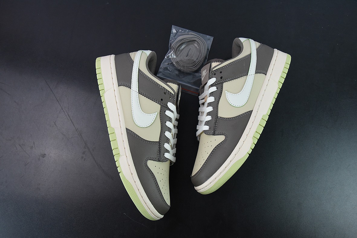 NK SB Dunk Low"Sail Olive Grey"扣篮系列低帮休闲运动滑板板鞋“皮革橄榄绿深灰米白”货号FB4960-210