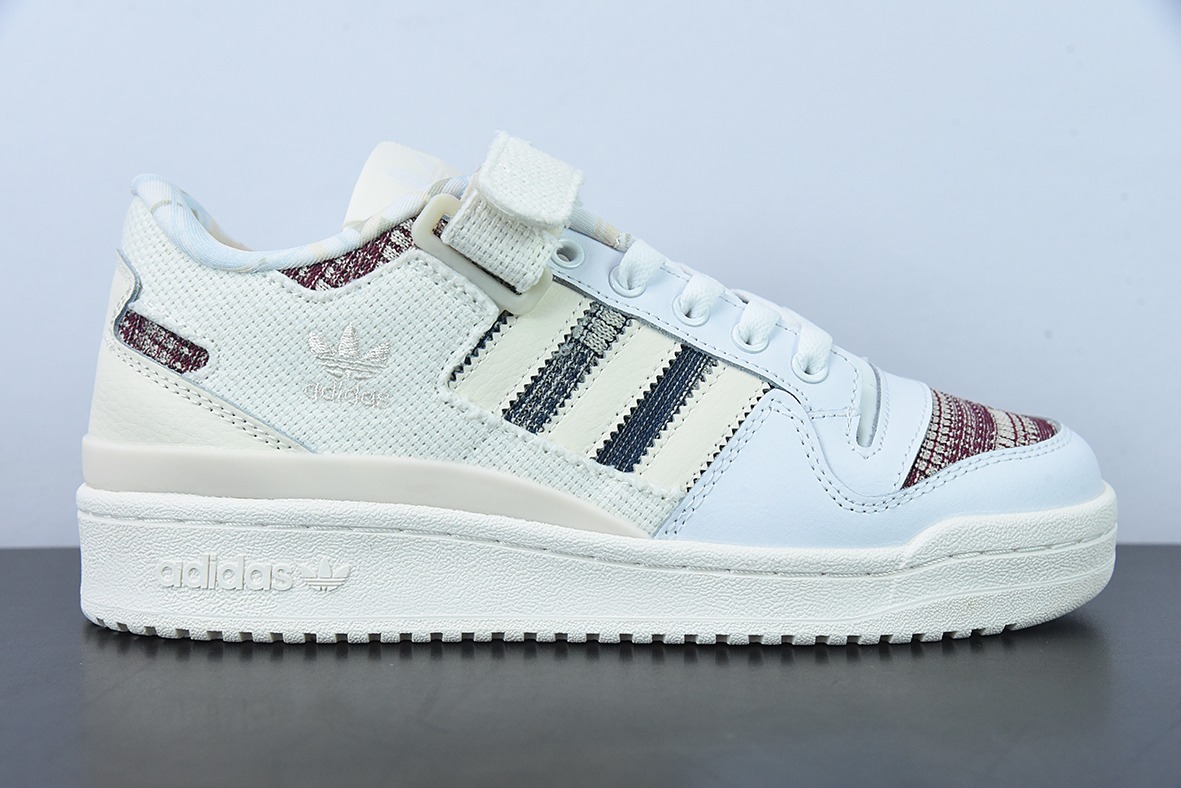 阿迪达斯Adidas三叶草 Originals Forum 84 Low 罗马系列魔术贴低帮复古系带百搭休闲运动板鞋”GX2174