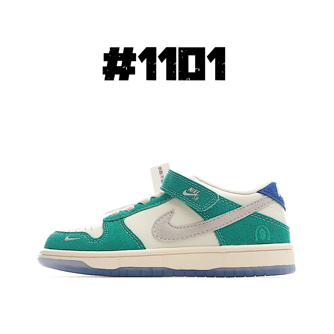 图片[7]-🈴集合图 NIKE SB 低帮儿童板鞋 Nike Dunk Low运动童鞋现携耐穿皮革、经典鞋型和出众质感强势回归，迎接新生代之爱。这款经典运动鞋款采用优质皮革鞋面，塑就出众外观和非凡脚感，彰显80年代风范，现代鞋类技术令舒适体验跃升至全新境界。诞生于1985 年的Dunk凭借其独特学院配色风靡一时，就此掀起时尚风潮，并最终席卷全球，成为历久不衰的经典之作。 尺码：24-37-选品中心