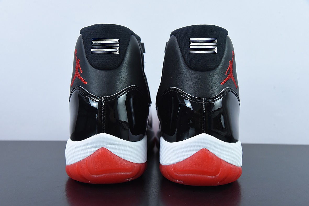 Air Jordan 11 Bred 高帮男士篮球鞋 黑红 货号：378037 061