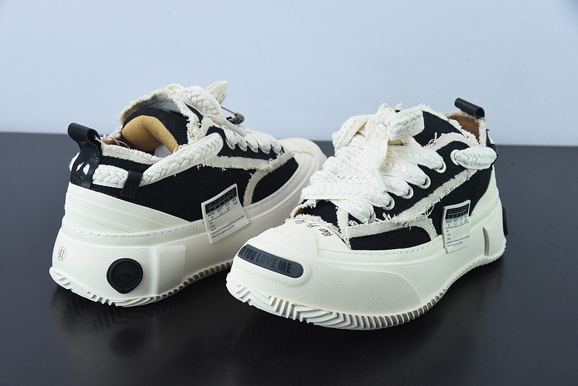 吴建豪XVESSEL G.O.P 2.0开口笑 新款休闲板鞋/黑色 白边男女同款运动鞋