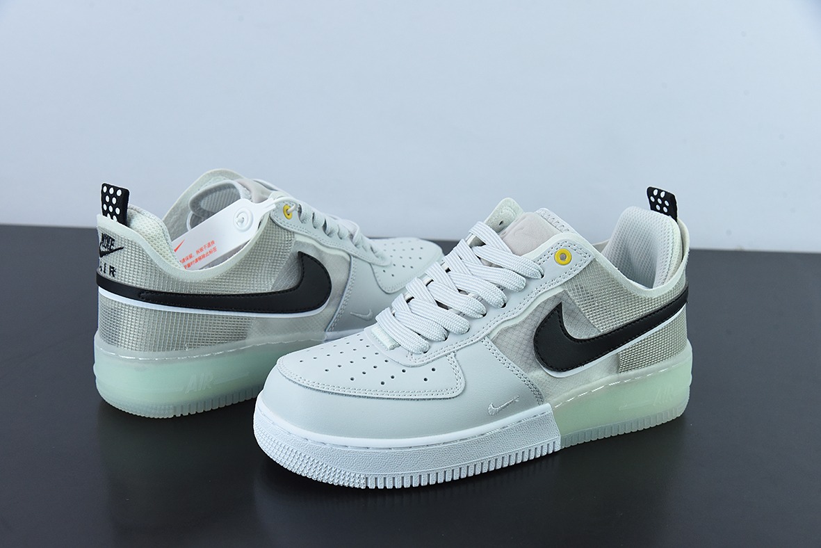 Nike Air Force 1 Low 灰绿双勾解构 空军一号低帮运动休闲百搭板鞋 货号：DM0573-001