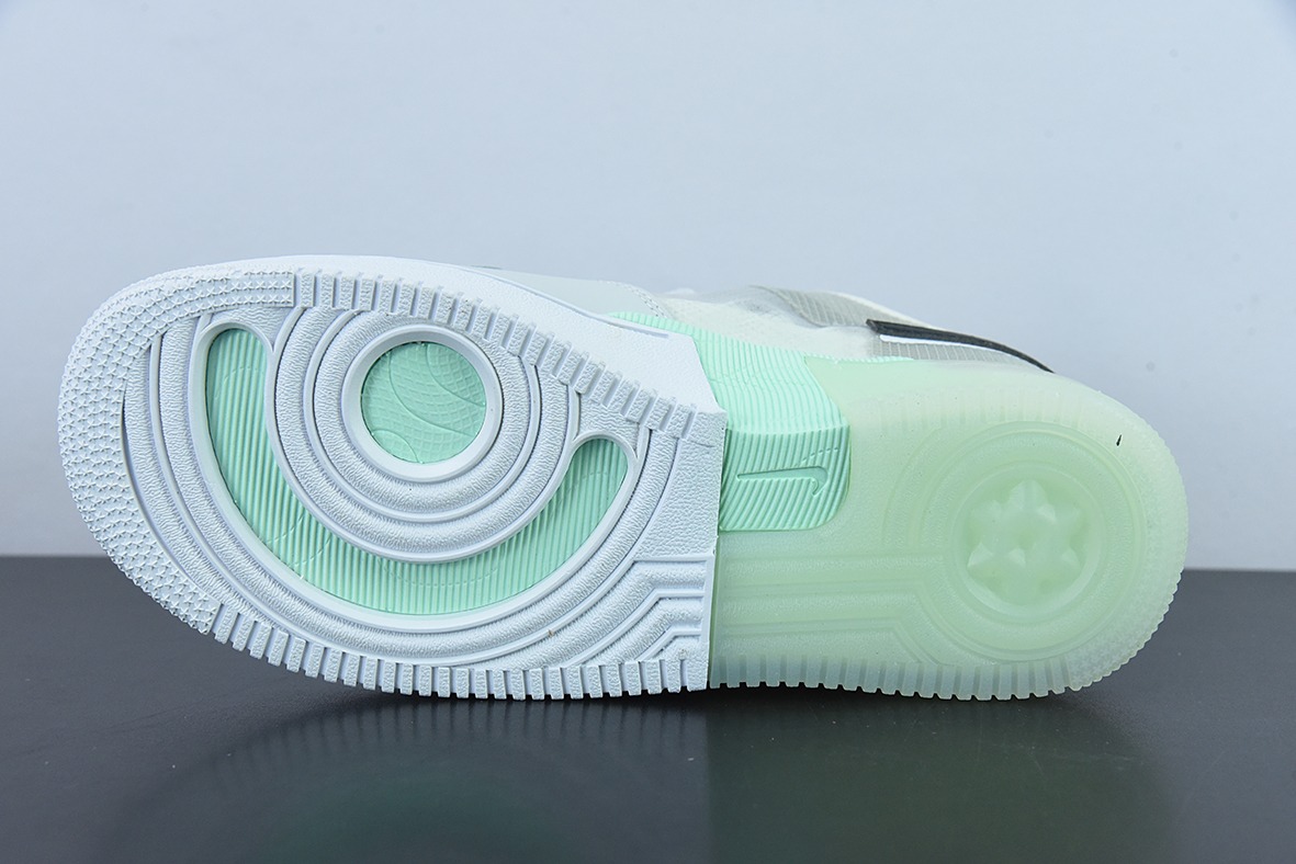 Nike Air Force 1 Low 灰绿双勾解构 空军一号低帮运动休闲百搭板鞋 货号：DM0573-001