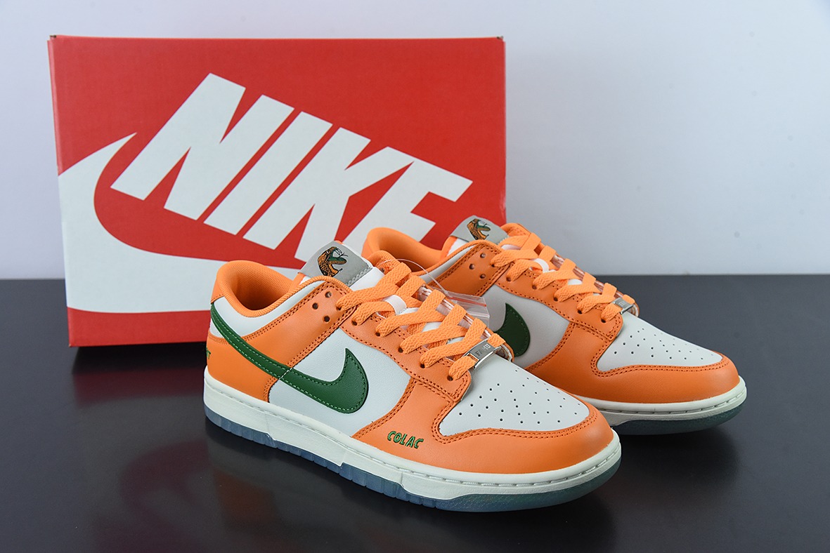 NIKE SB Dunk low FAMU橙绿大蛇联名男女同款运动鞋 官方货号: DR6188 800