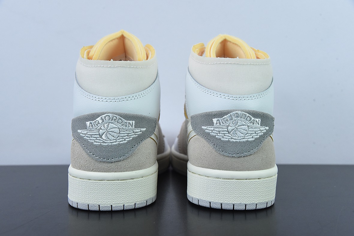 Air Jordan 1 MID 白灰 AJ1乔1中帮休闲板鞋 货号:DM9652 100
