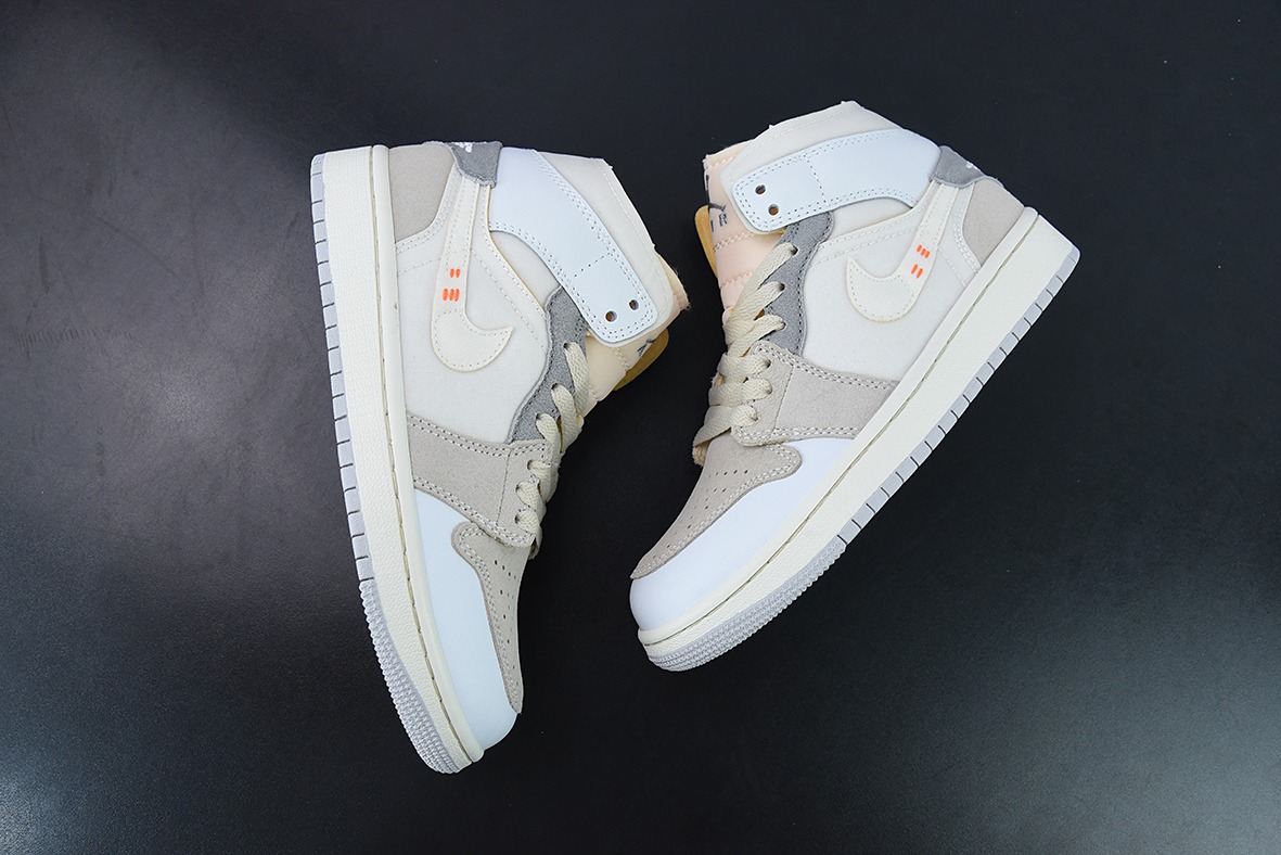 Air Jordan 1 MID 白灰 AJ1乔1中帮休闲板鞋 货号:DM9652 100