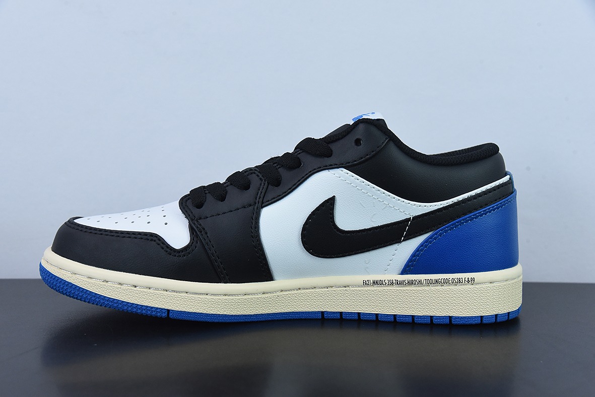 Air Jordan 1 Low AJ1 乔1黑蓝 鬼脸男女同款休闲板鞋 货号： DM7078-110