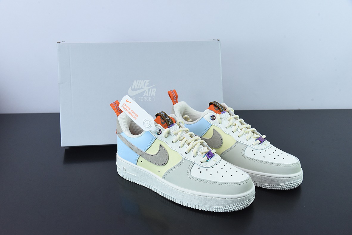 Nike Air Force 1 Low 奶白蓝红拼接 空军一号低帮运动休闲百搭板鞋 货号:DX6042-111