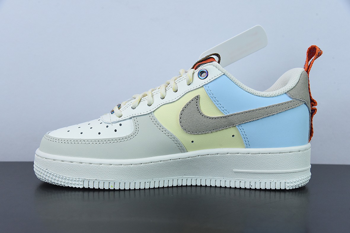 Nike Air Force 1 Low 奶白蓝红拼接 空军一号低帮运动休闲百搭板鞋 货号:DX6042-111