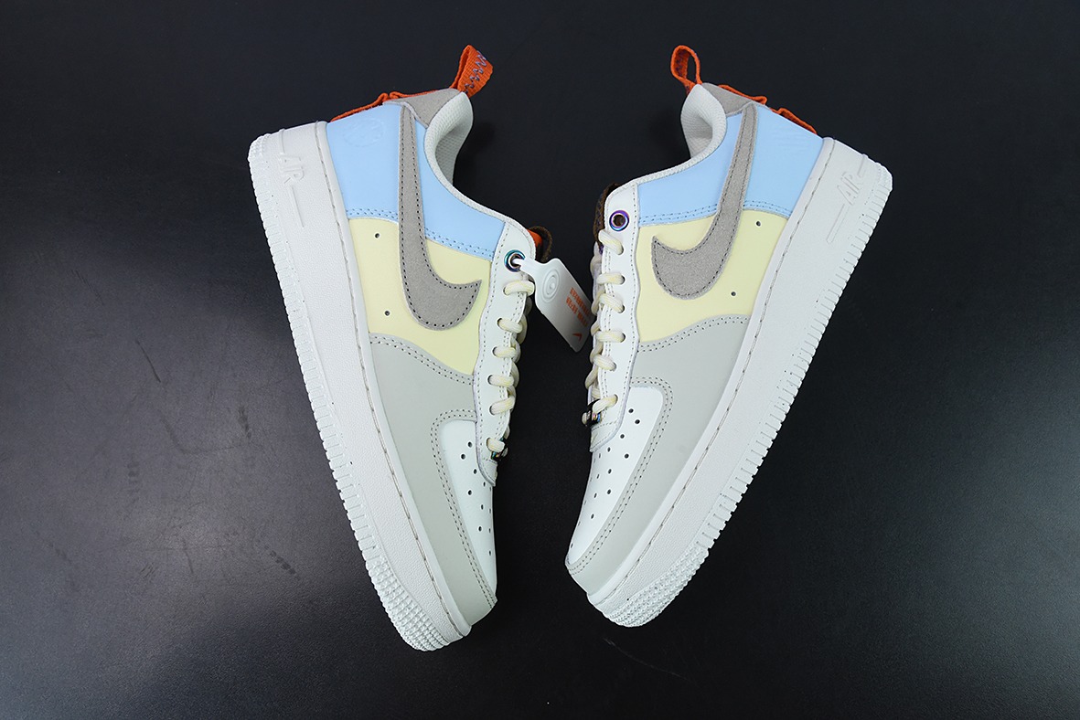 Nike Air Force 1 Low 奶白蓝红拼接 空军一号低帮运动休闲百搭板鞋 货号:DX6042-111