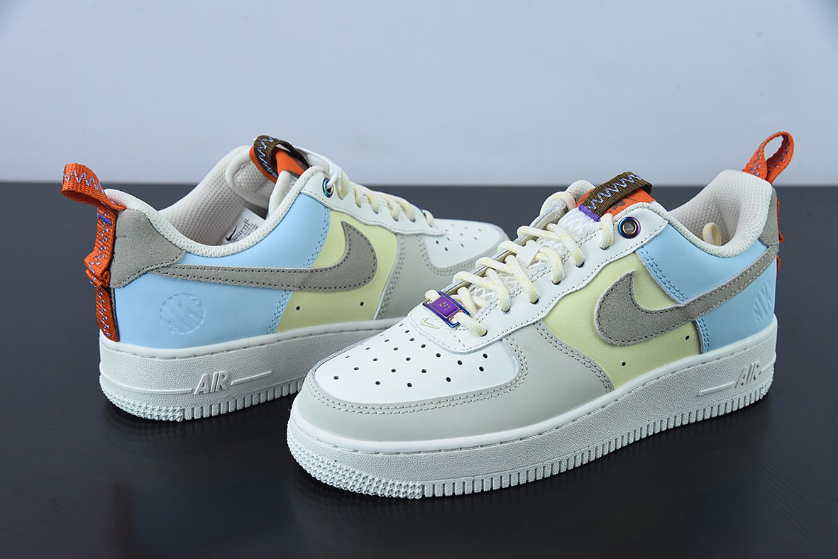 Nike Air Force 1 Low 奶白蓝红拼接 空军一号低帮运动休闲百搭板鞋 货号:DX6042-111