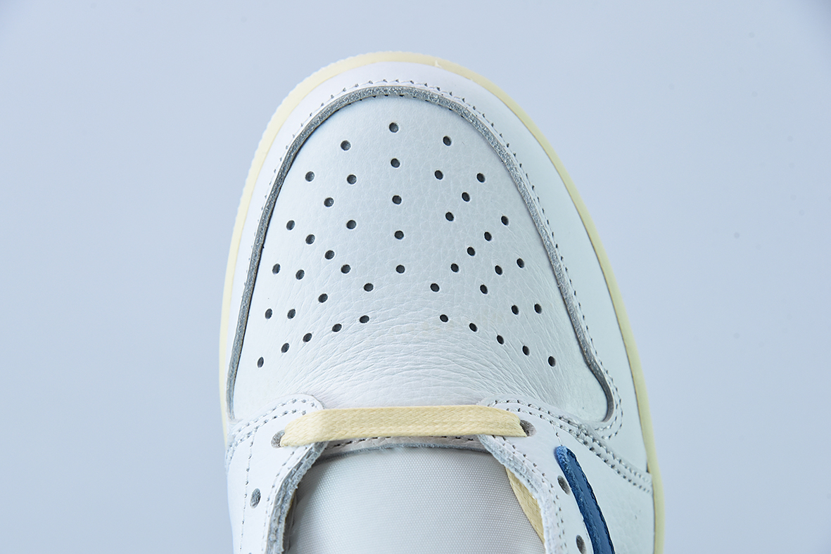 Travis Scott x NK Air Jordan 1 Low AJ1 TS倒钩低帮休闲板鞋 白蓝 货号:CQ3277-100