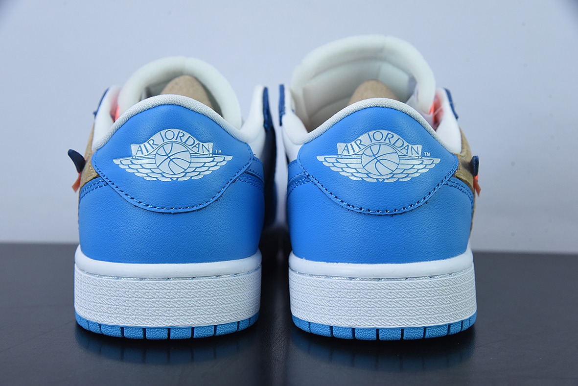 Air Jordan 1 LOW  OG 低帮倒勾  OW白蓝休闲板鞋 反向脚趾货号：CZ0790-148