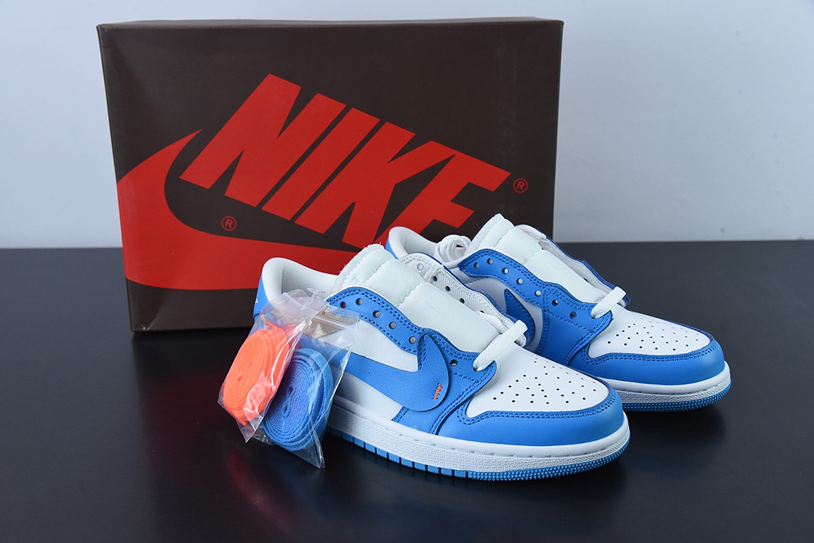Air Jordan 1 LOW  OG 低帮倒勾  OW白蓝休闲板鞋 反向脚趾货号：CZ0790-148