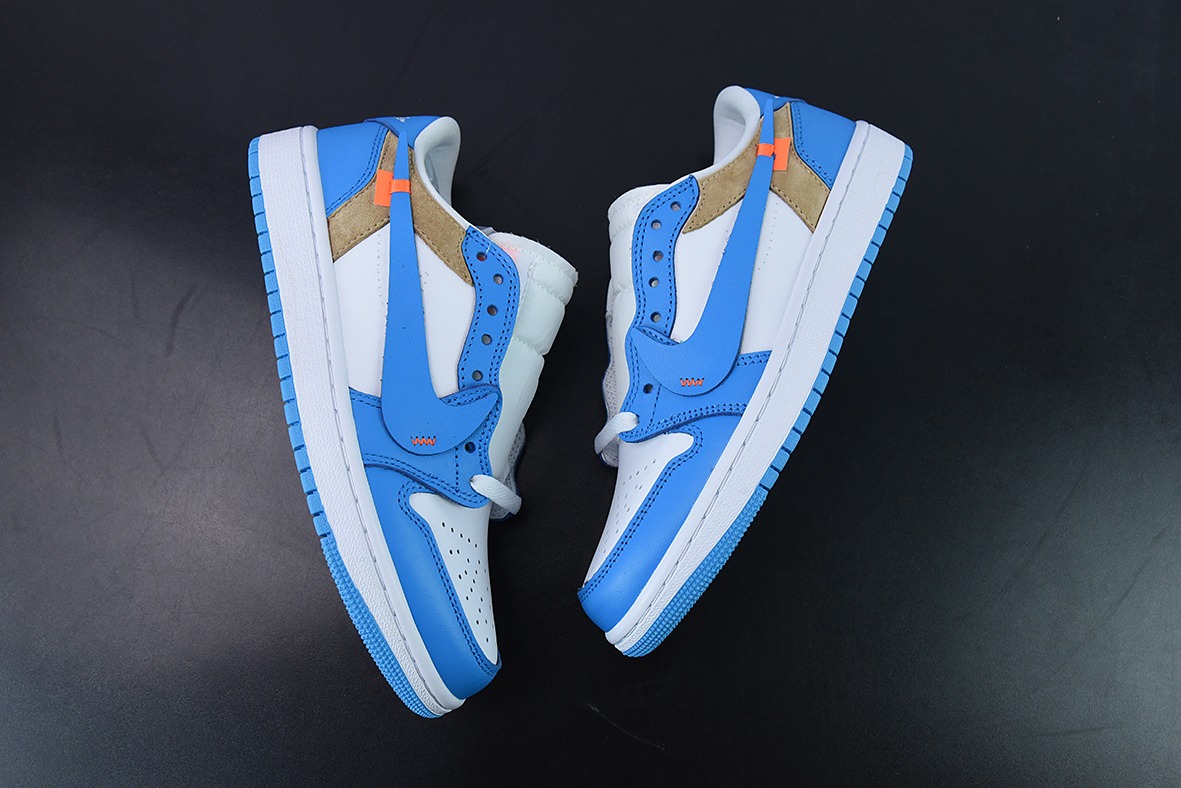 Air Jordan 1 LOW  OG 低帮倒勾  OW白蓝休闲板鞋 反向脚趾货号：CZ0790-148