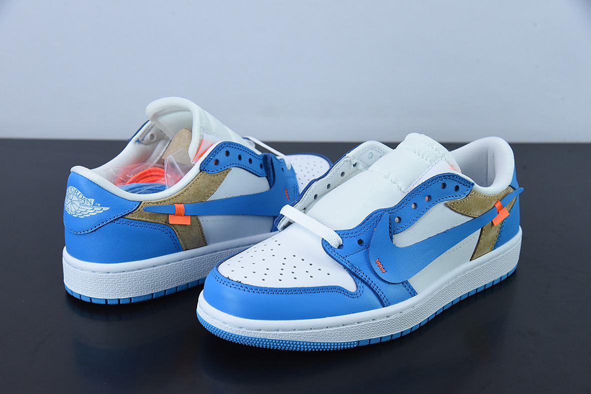 Air Jordan 1 LOW  OG 低帮倒勾  OW白蓝休闲板鞋 反向脚趾货号：CZ0790-148