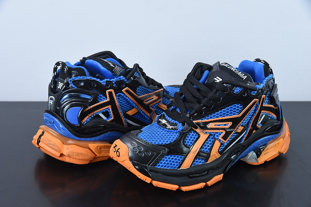 Runner /Balenciaga 巴黎世家Runner运动鞋 黑蓝桔 货号:677402W2RB11120