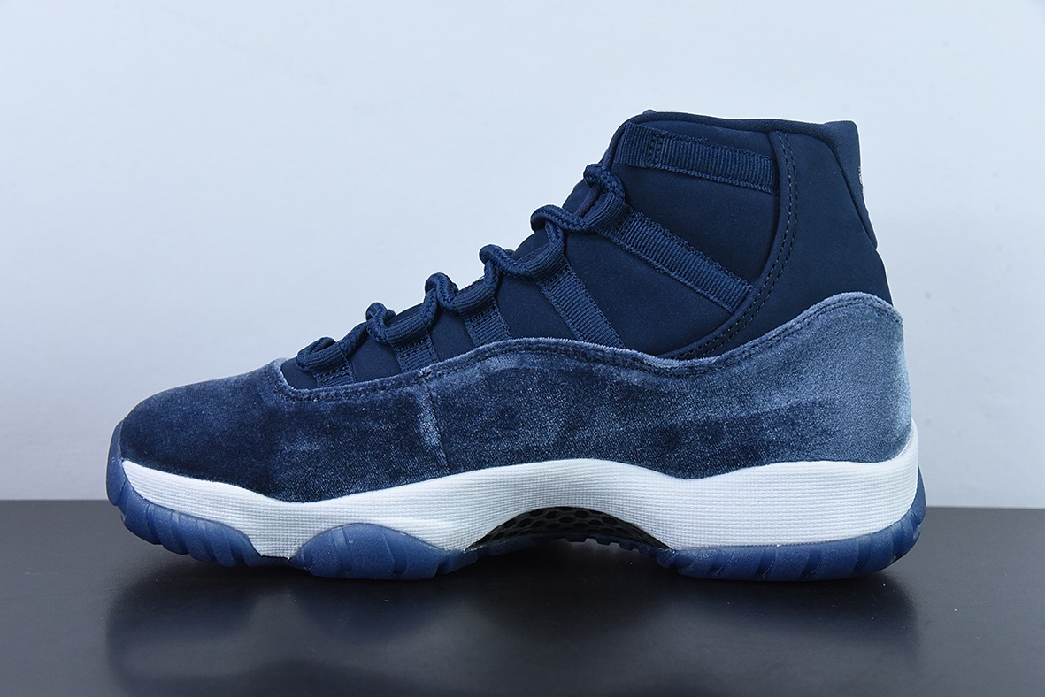 Air Jordan 11 Velvet "Midnight Navy" AJ11 乔11灯芯绒午夜蓝高帮男女同款篮球鞋 货号AR0715-441