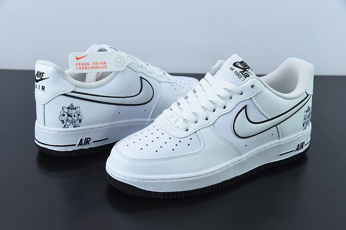 NK Air Force 1 Low 空军一号低帮百搭休闲运动板鞋 白黑高达 货号：KK1256-657