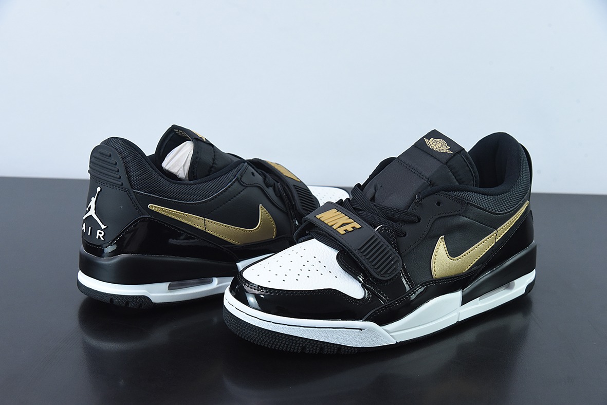 Air Jordan Legacy AJ312 头层 魔术贴三合一板鞋 “漆皮黑金” 货号:CD7069 071