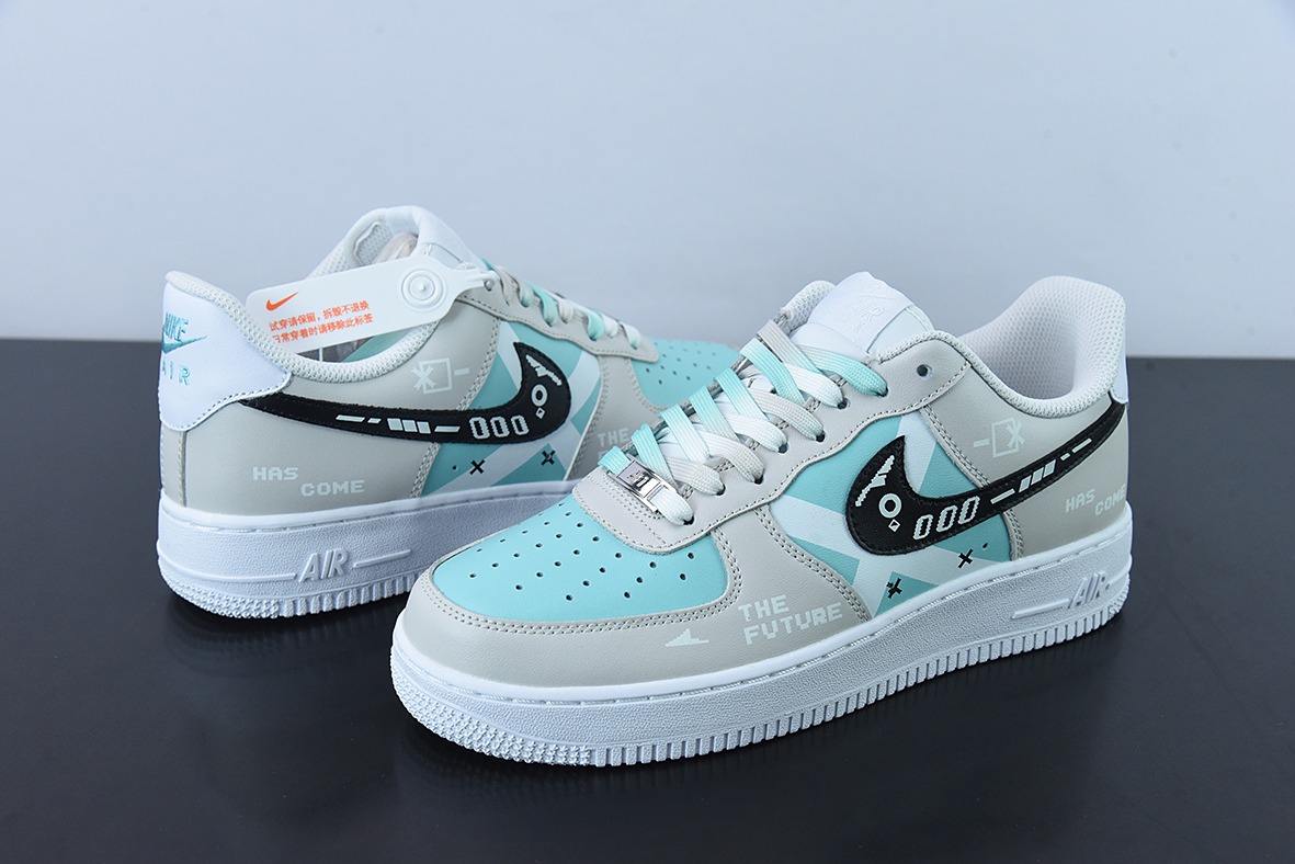 Nike Air Force 1 Low ’07 未来科技 灰蓝 空军一号低帮休闲板鞋 货号:CW2288-111