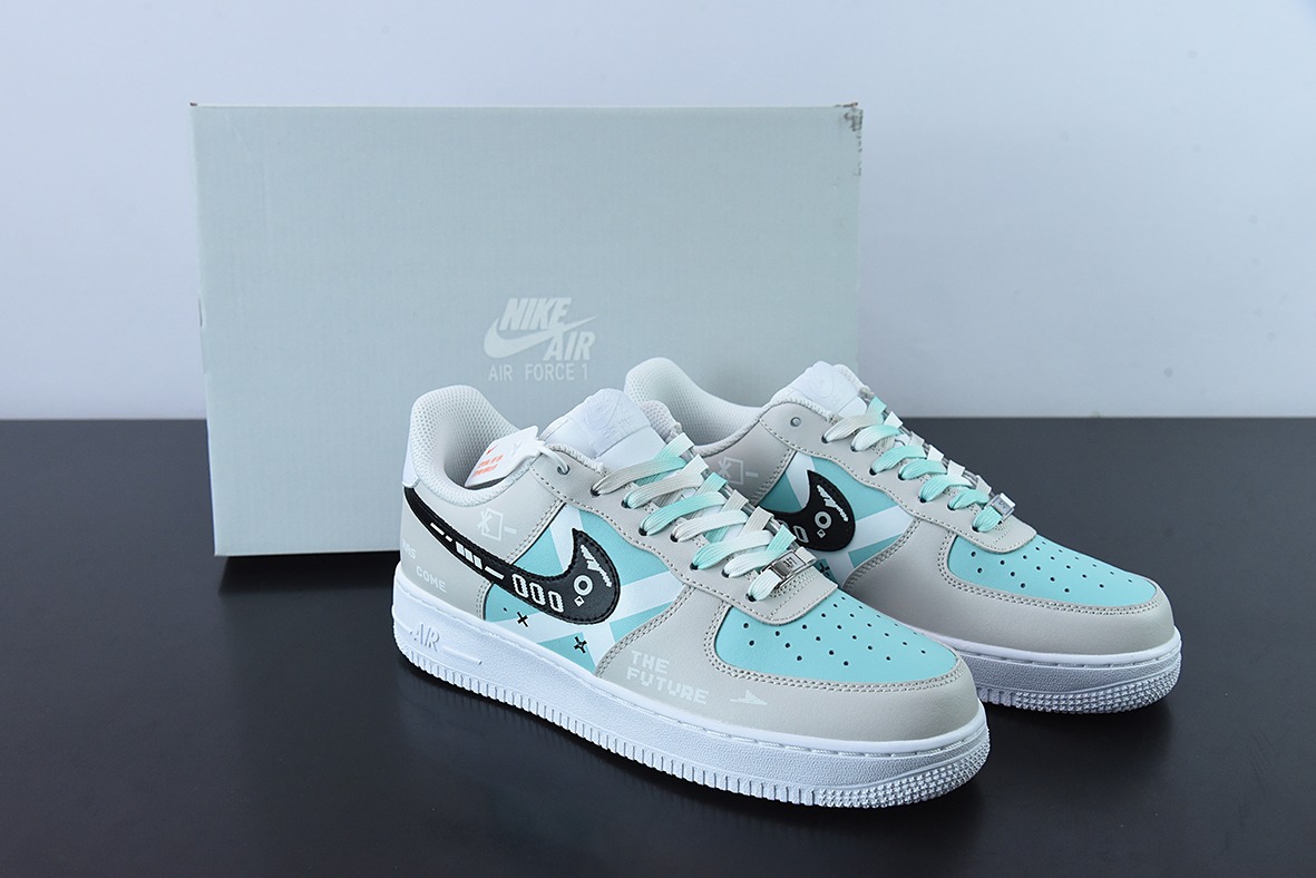 Nike Air Force 1 Low ’07 未来科技 灰蓝 空军一号低帮休闲板鞋 货号:CW2288-111