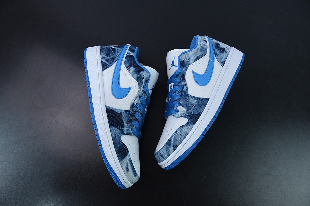 Air Jordan 1 Low 水洗单宁 牛仔蓝 AJ1乔1低帮休闲板鞋 货号:DM8947 100