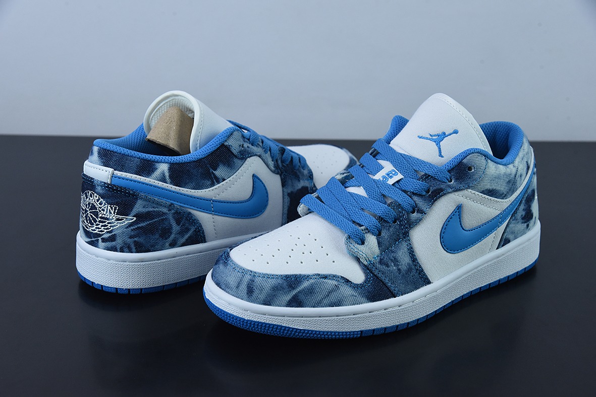 Air Jordan 1 Low 水洗单宁 牛仔蓝 AJ1乔1低帮休闲板鞋 货号:DM8947 100