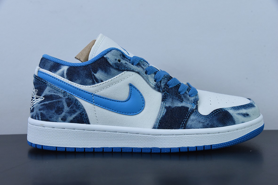 Air Jordan 1 Low 水洗单宁 牛仔蓝 AJ1乔1低帮休闲板鞋 货号:DM8947 100